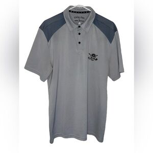 Tattoo Golf Apex Division Polo Shirt Men’s Size Large Gray Stretch Skull Preppy